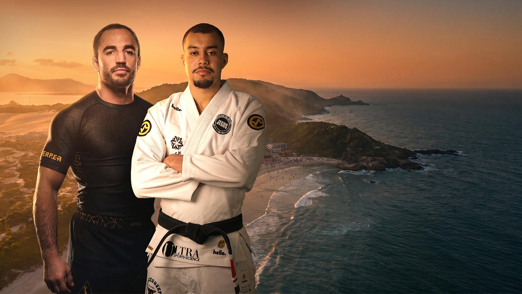Atletas treinando Brazilian Jiu-Jitsu no Flow & Roll BJJ Camp em Florianópolis